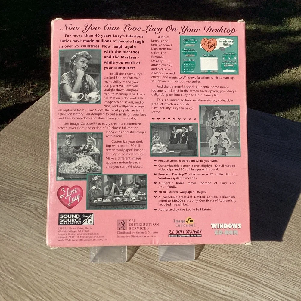 I Love Lucy Limited Edition Utility CD ROM Windows Software Numbered‎